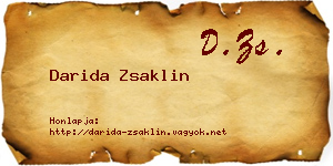 Darida Zsaklin névjegykártya